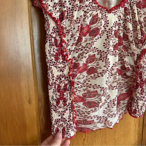 free people smocked floral oh my baby tee - Picture 5 of 7